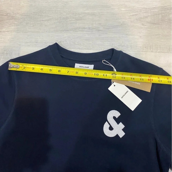 NWT Jack & Jones Logo Crewneck Sweatshirt in Navy Size S - Picture 4 of 14